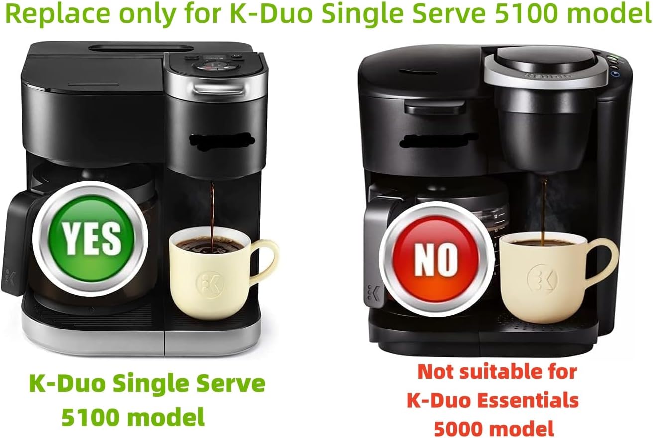 Carafe Compatible with Keurig K-Duo 5100 Single Serve Coffee Maker,Black Replacement 12-Cup Glass Coffee Carafe Pot,(NOT Fits the K-Duo Essentials 5000)