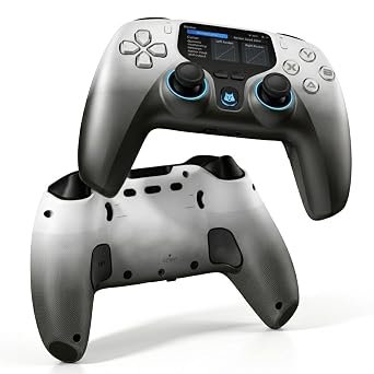 NBCP Wireless Gaming Controller for PC Interactive Screen & Hall Effect Stick, Drift Repair Function 1000Hz Polling Rate Controller Compatible with Switch, iOS, Android,Space Grey color