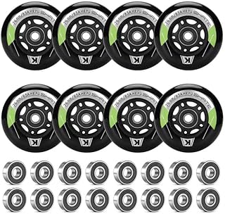 8 Pack Inline Skate Wheels Replacement 64mm 72mm 76mm 80mm Inline Wheels with ABEC-9 Bearing and Spacers for Blades Roller Hockey Inline Skate Wheels - 85A Indoor Outdoor Inline Skate Wheels
