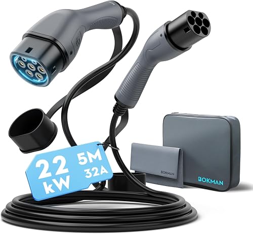 bokman Câble de Recharge Voiture Électrique Type 2 (22 KW…