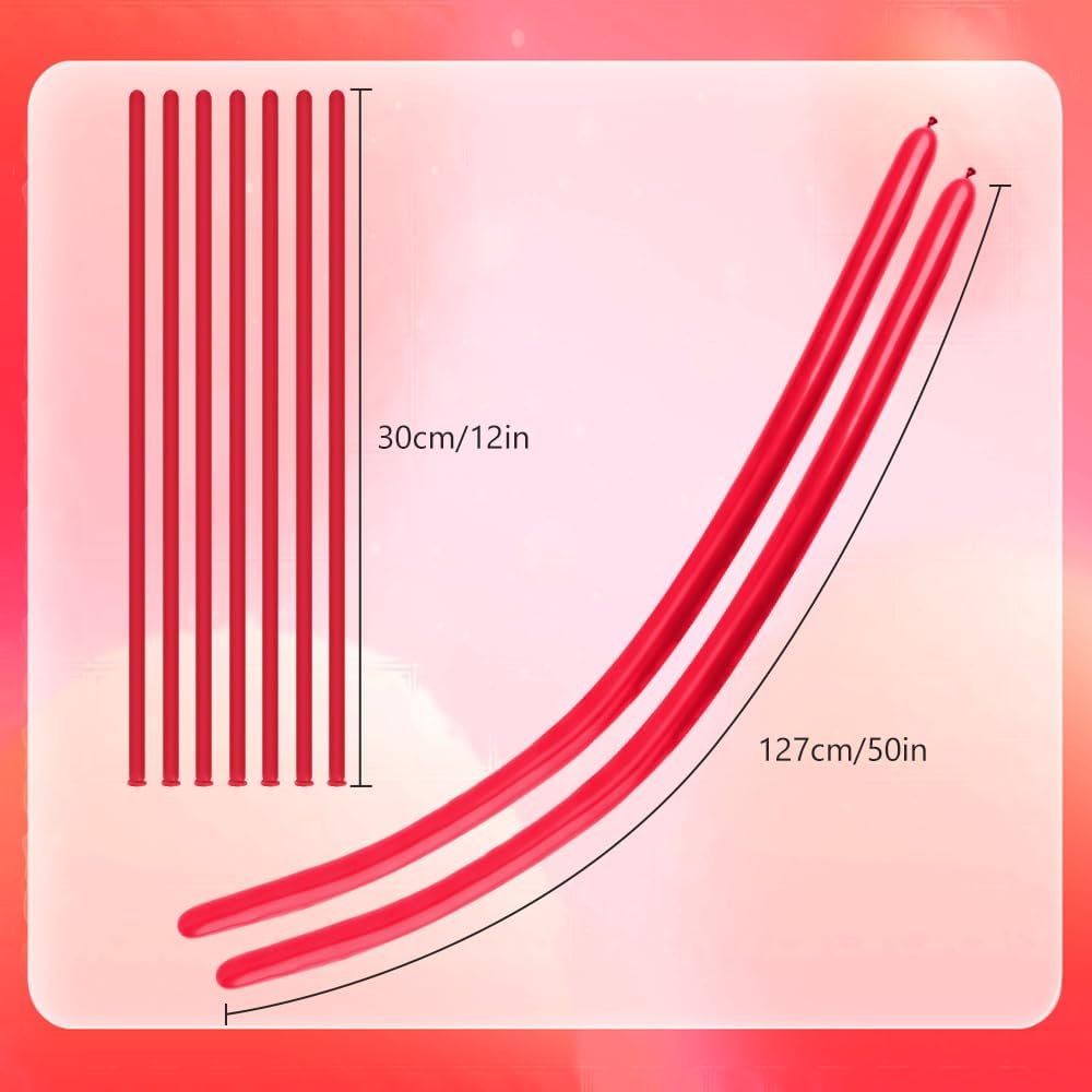 260 Balloons 100 Pcs Red Balloon Arch Graduation Long Balloons For Tying Arch Balloon Animal Birthday Party Suppplier Engagement Decor - Image 2
