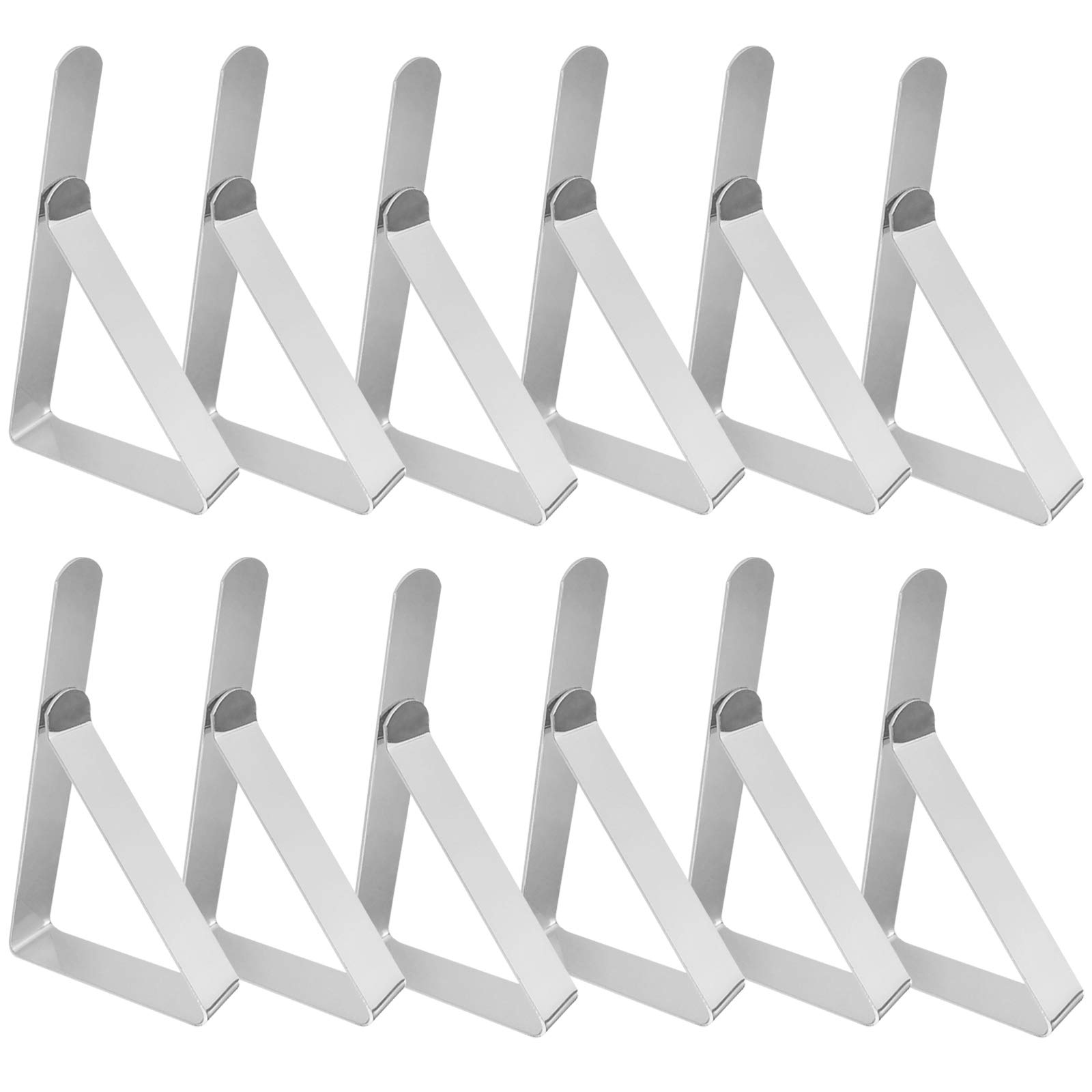 Skyzone Silver Table Cloth Clips,12Pcs Stainless Steel Adjustable Tablecloth Clips Table Cloth Cover Clamps Table Cloth Holders For Party Picnics Marquees And Weddings Restaurant Picnic Tables