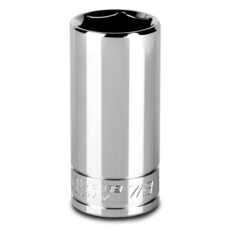 Soquete estriado longo de 22,2 mm (7/8 pol.), encaixe de 9,5 mm (3/8 pol.), 6 pontas, SAE Capri Tools