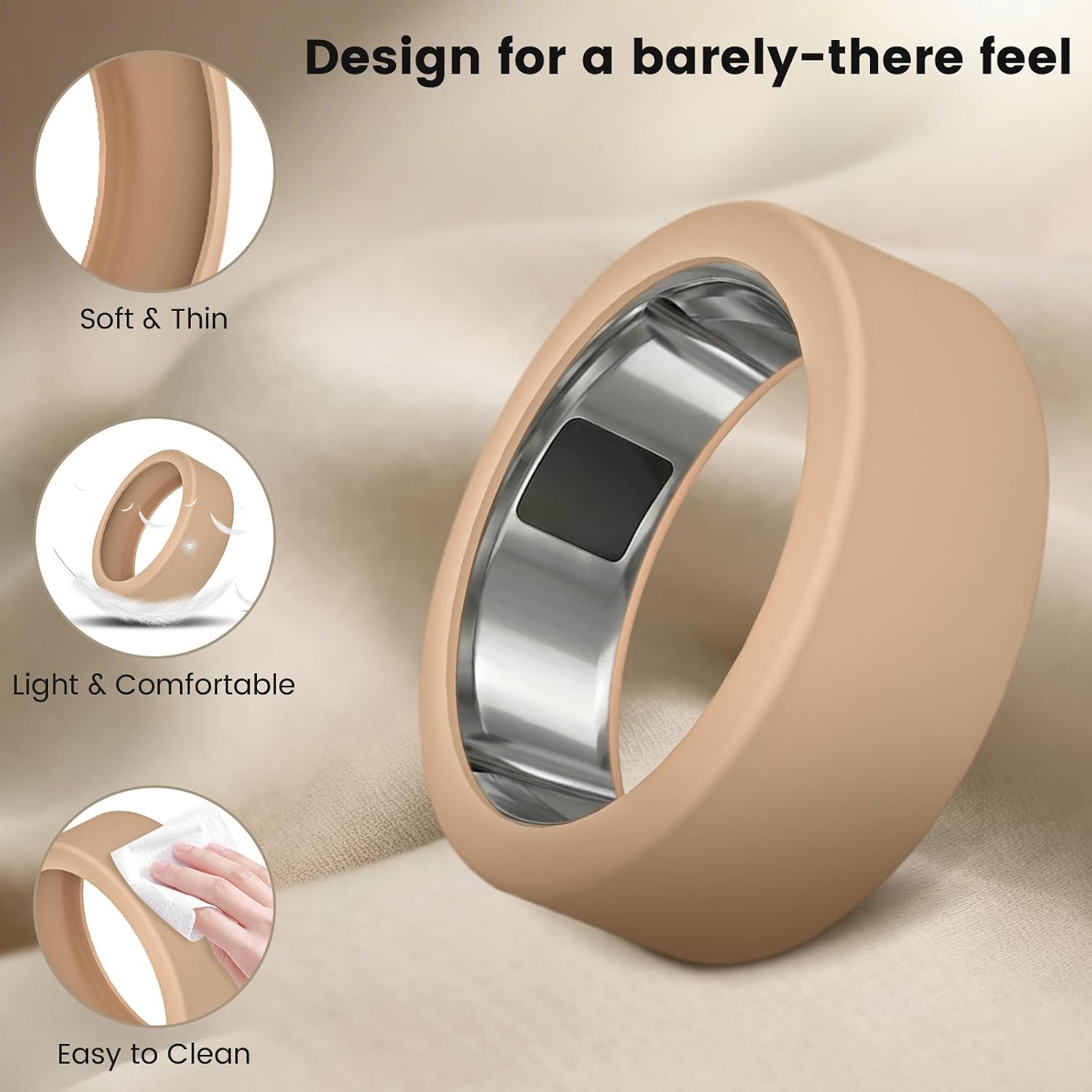15 Pack Cover Compatible with Oura Ring Gen 4/ Gen 3 - Charging Directly with Protector, Anti-Scratch Elastic Thin Silicone Case for RingConn Gen 3/ Gen 2