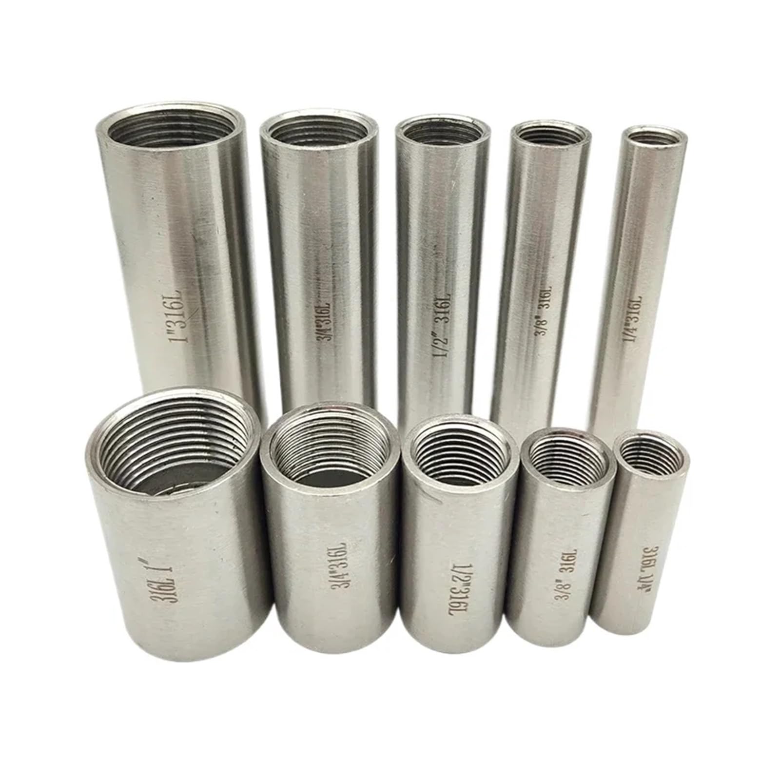 50mm100 Mm długość 1/4 "-2" BSPP żeński gwint równy 316L łącznik rurowy ze stali nierdzewnej hydraulika(50mm Length,2")