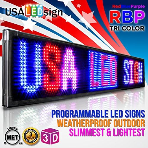 LED Signs 102" X 35" Tri-color Bright Digital Programmable Scrolling Message Display / Business Tools