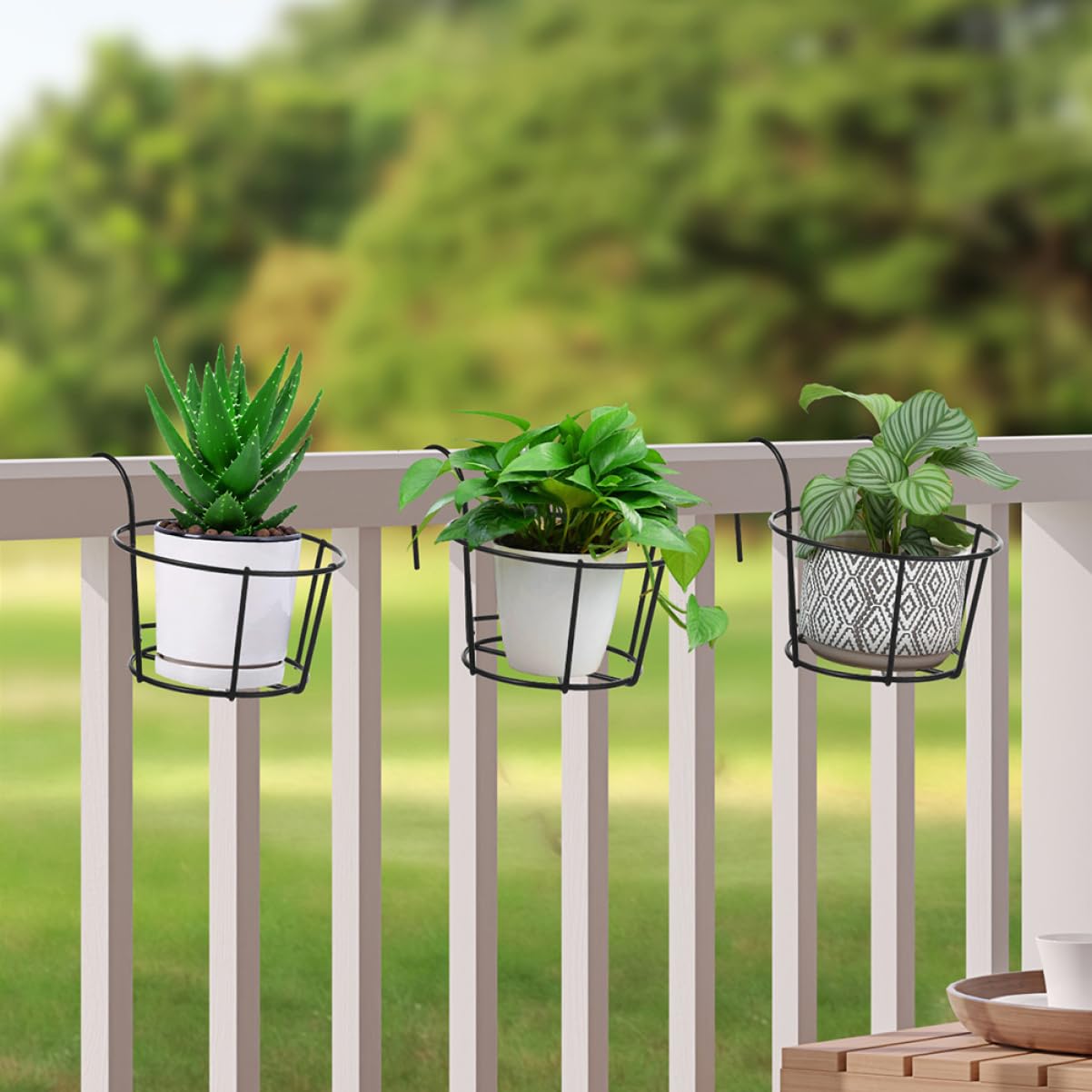 Mikikit 6piezas Soportes Para Jardineras De Ventana Colgadores De Hierro Ahorra Decoración Interior