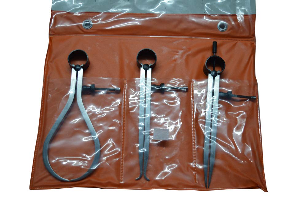 AI New Spring Caliper Square Leg 6" / 150mm - 3 Piece Set Inside Outside Divider - Heavy Duty