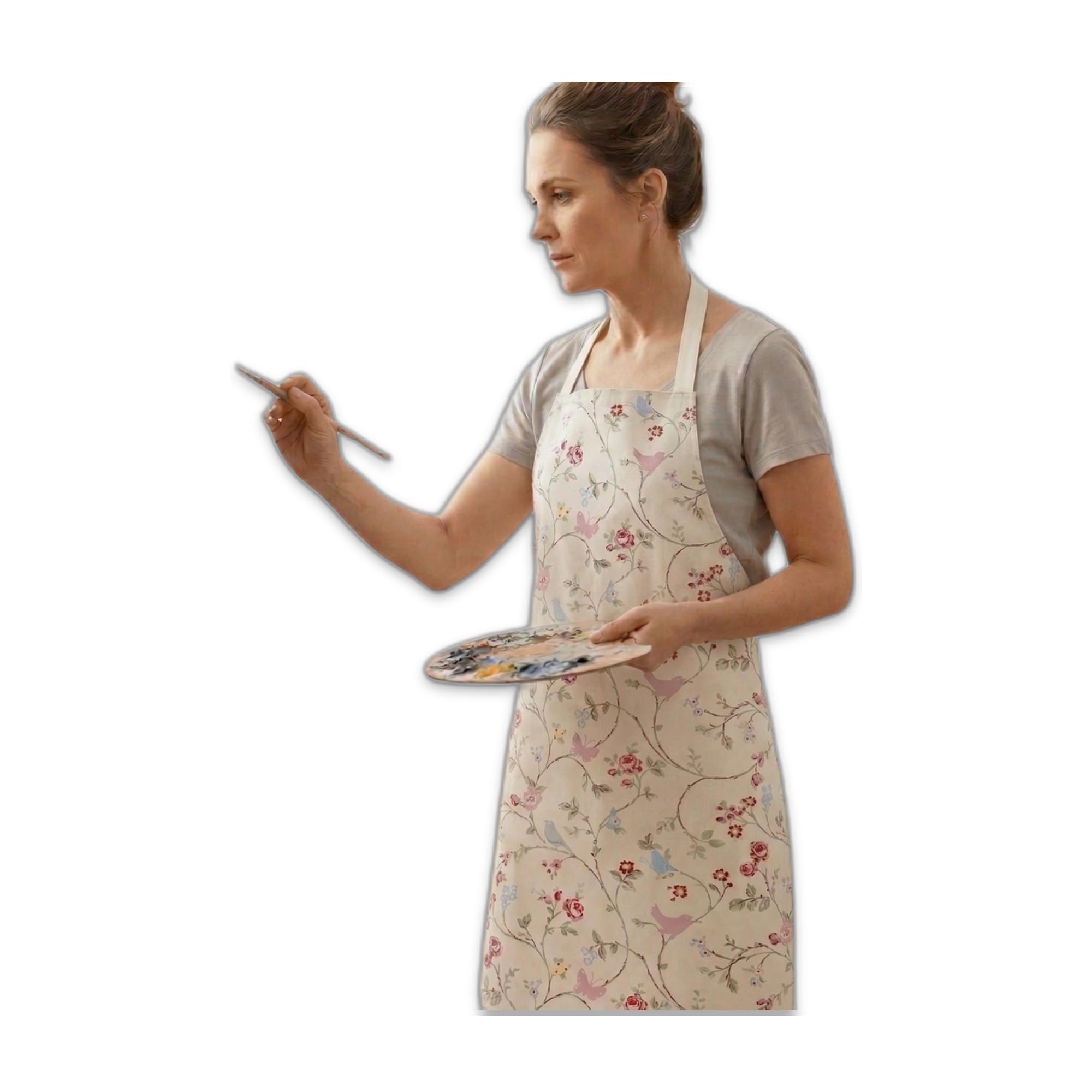 Jolee Watercolour Matt Oilcloth Wipe Clean Apron for Adult - 74cm