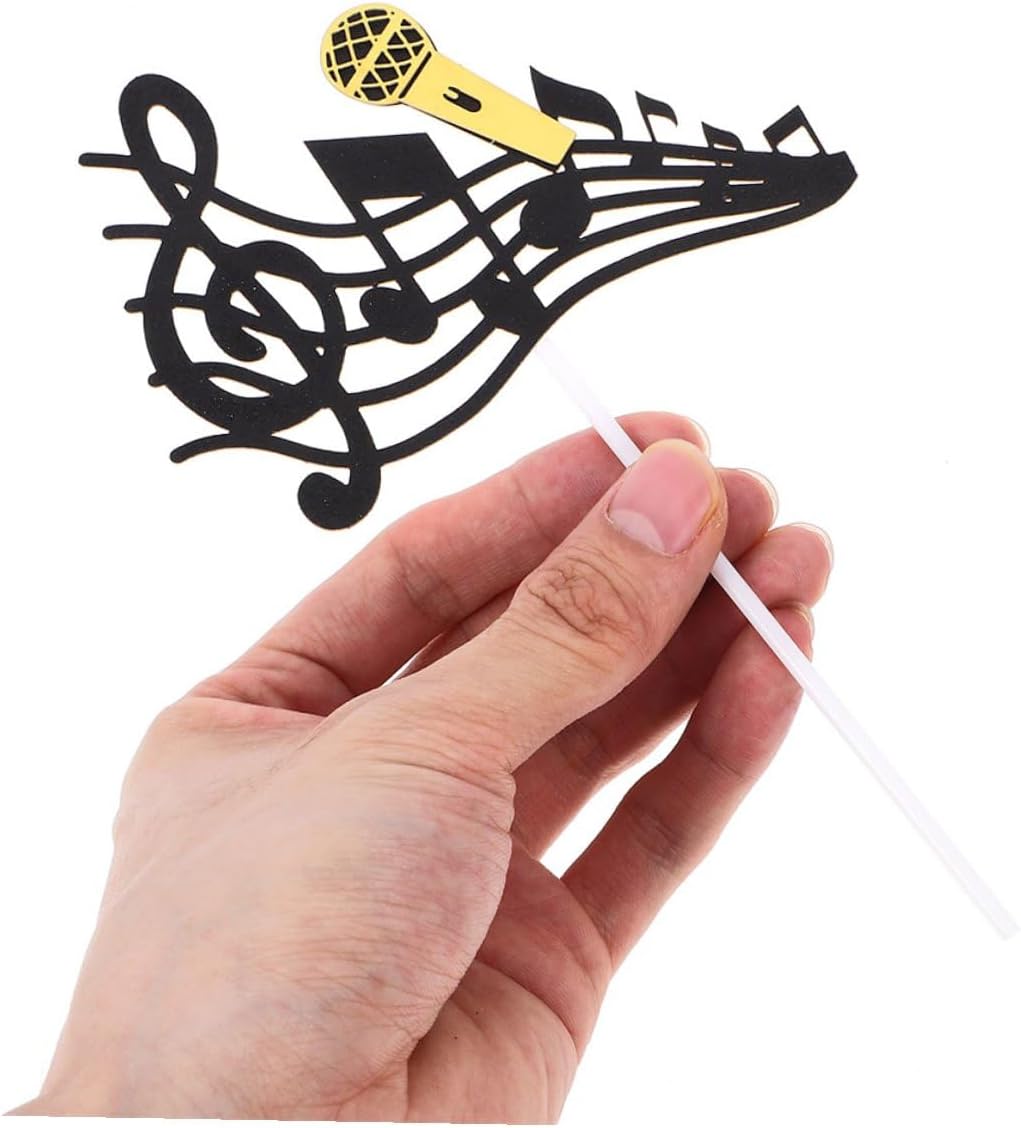 Music Notes Cake Toppers Set for Birthday Party Non-edible Music Theme Cake Decorations and Karaoke Events