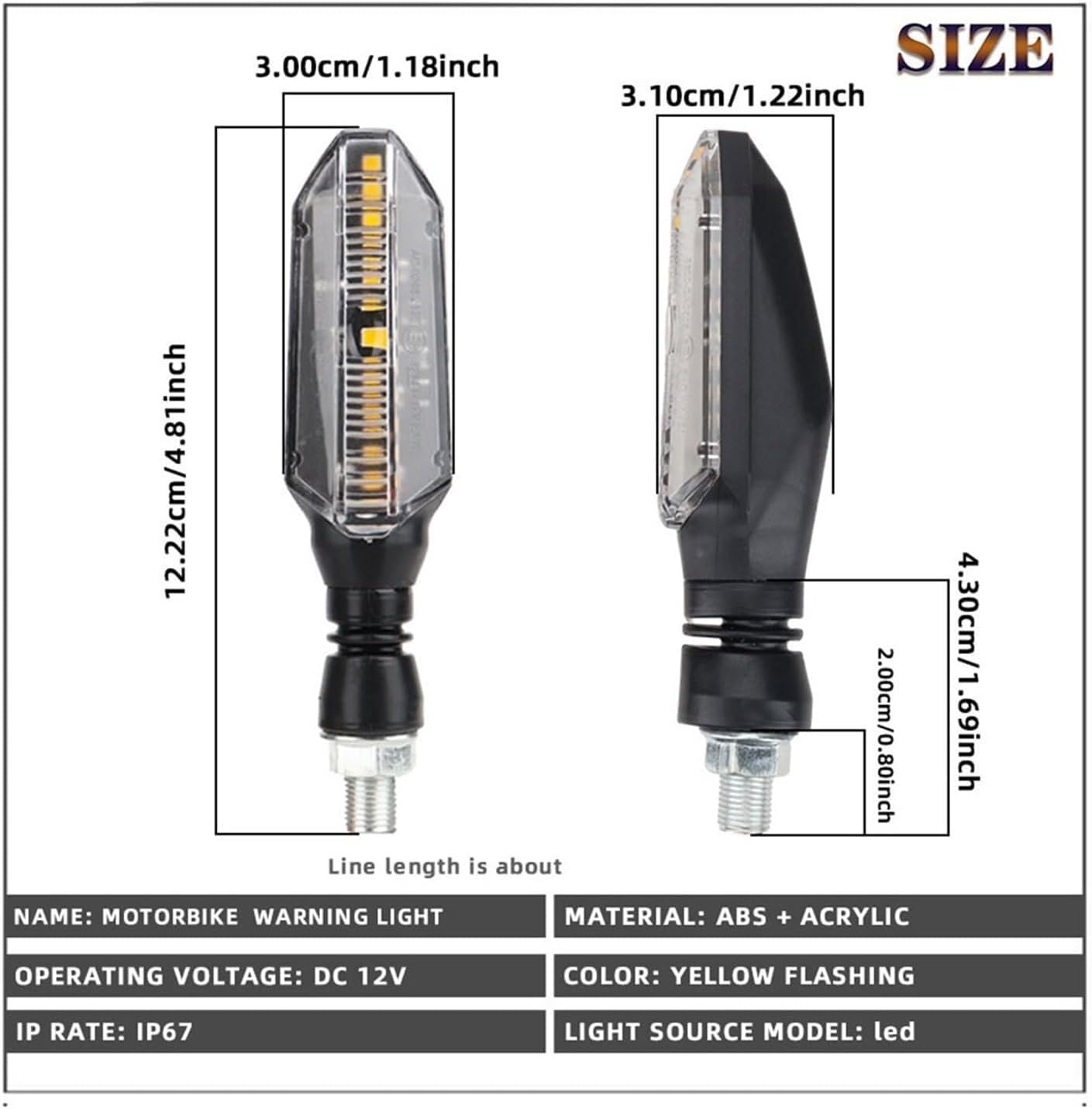 Generic Mini uniwersalne wskaźniki Dla Honda Dla Yamaha Motocyklowe kierunkowskazy LED Bursztynowa lampa kierunkowskazu Moto Migające tylne światła