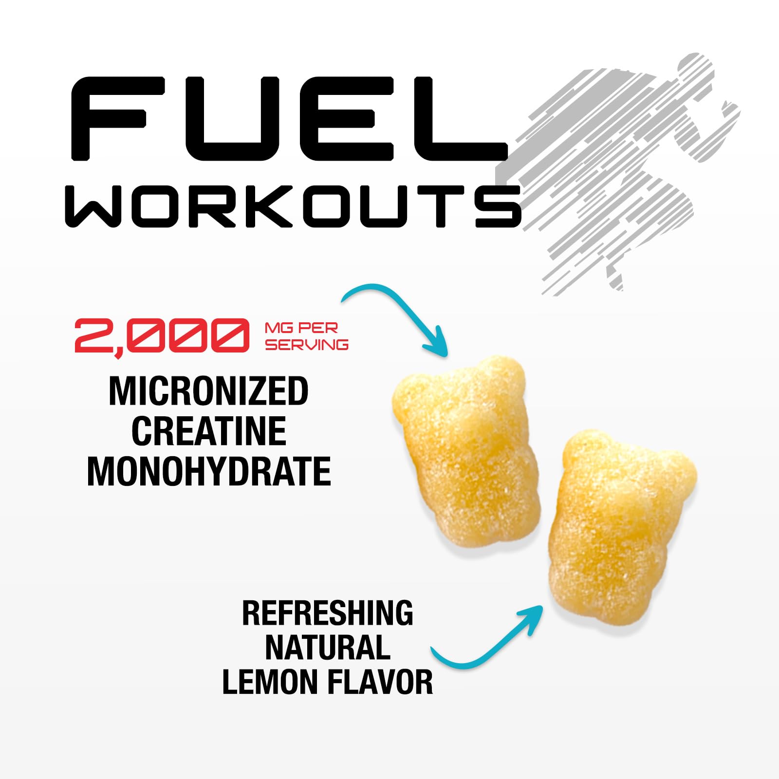 Creatine Gummies - 1000 MG (1g) Creatine Monohydrate per Gummy - Best Micronized, Sugar Free Creatine Chewable for Men & Women - Supports Lean Muscle, Strength, Energy & Endurance - 60 Lemon Gummies — Amazon image 3