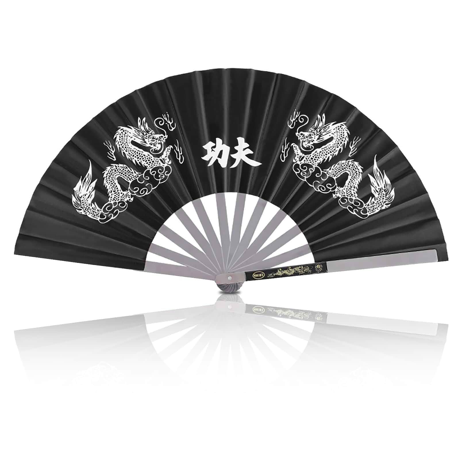 Chinese Kung Fu Tai Chi Fan Martial Arts Dance Folding Fan Stainless Steel Written Kung Fu Fan
