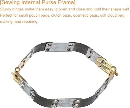 Miniatura 5 de uxcell Marcos flexibles internos de metal, 6 piezas de 5.91 x 0.55 pulgadas, marco de bloqueo hexagonal de cierre de beso, accesorios de repuesto