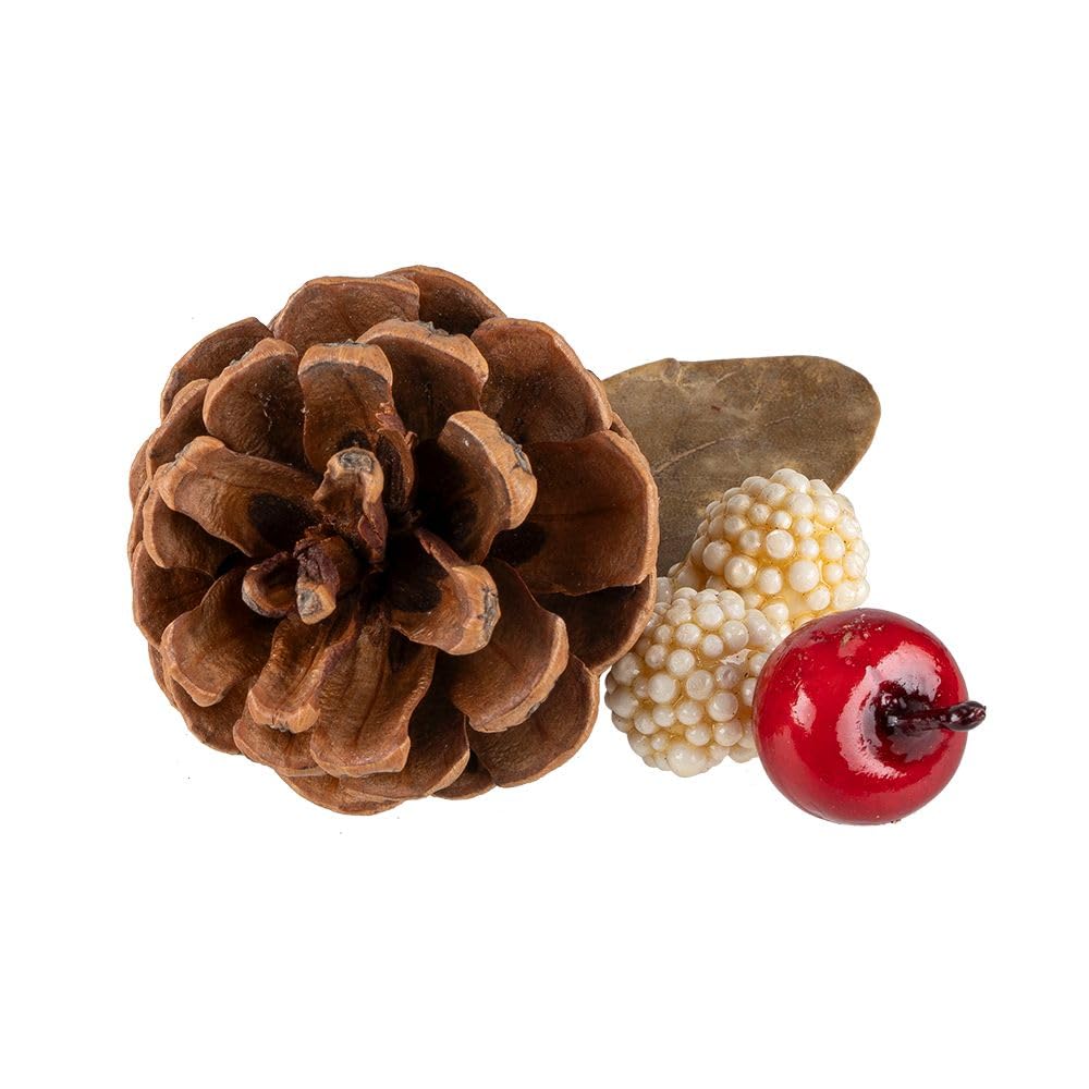Ideen mit Herz Potpourri mix forestale | 80 g | Mix di rami artificiali e veri materiali naturali come pigne, foglie, legno di abete rosso, betulla, gusci di ghiande, ecc.