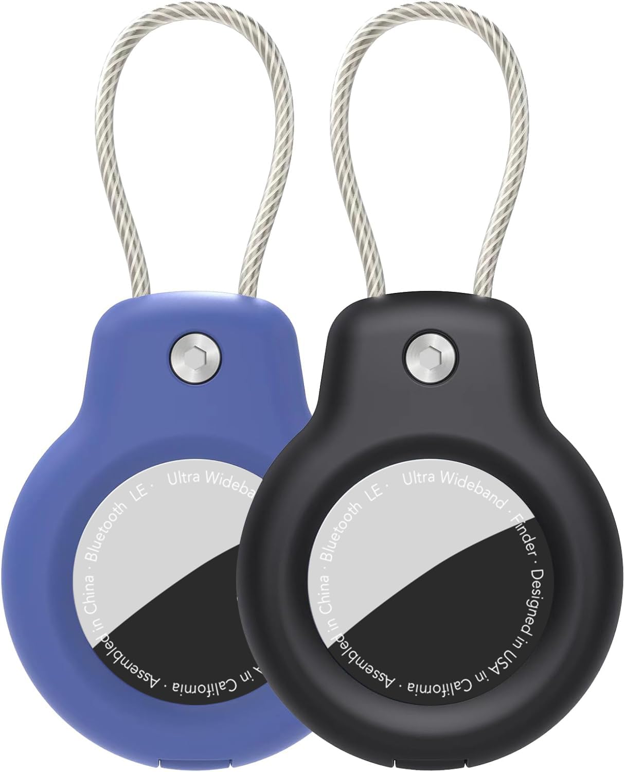 SPGUARD Compatible con Apple AirTag Colgante Soporte Seguro con Cable(AirTag 1/2), 2 Pack Air Tag Lock Caso Llavero Llavero Cubierta Etiqueta de Equipaje para Llaves, Equipaje y más (Negro y Negro) — view 16
