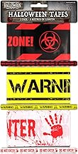 HENBRANDT Halloween Warning Tape Set - Zombie Infected Zone Decorations, Horror Party Props, Spooky Event Barriers, Realistic Crime Scene Effects (3m Length)