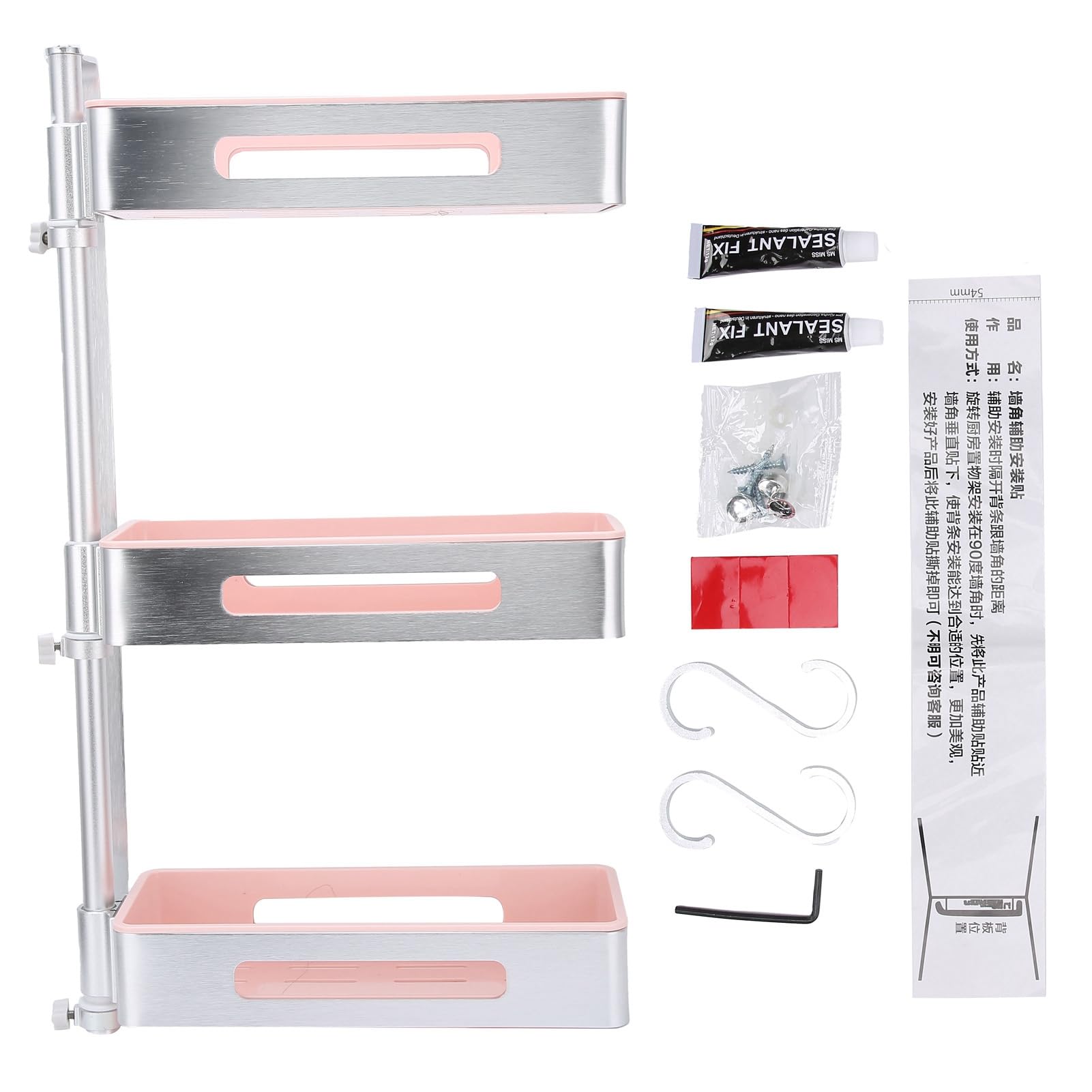 Scaffale per Spezie Girevole a 3 Livelli Montato a Parete, Scaffale per Spezie Girevole a 180 Gradi, Scaffale per Cucina, Scaffale per Spezie Multifunzione Organizzatore da Cucina per Dispensa