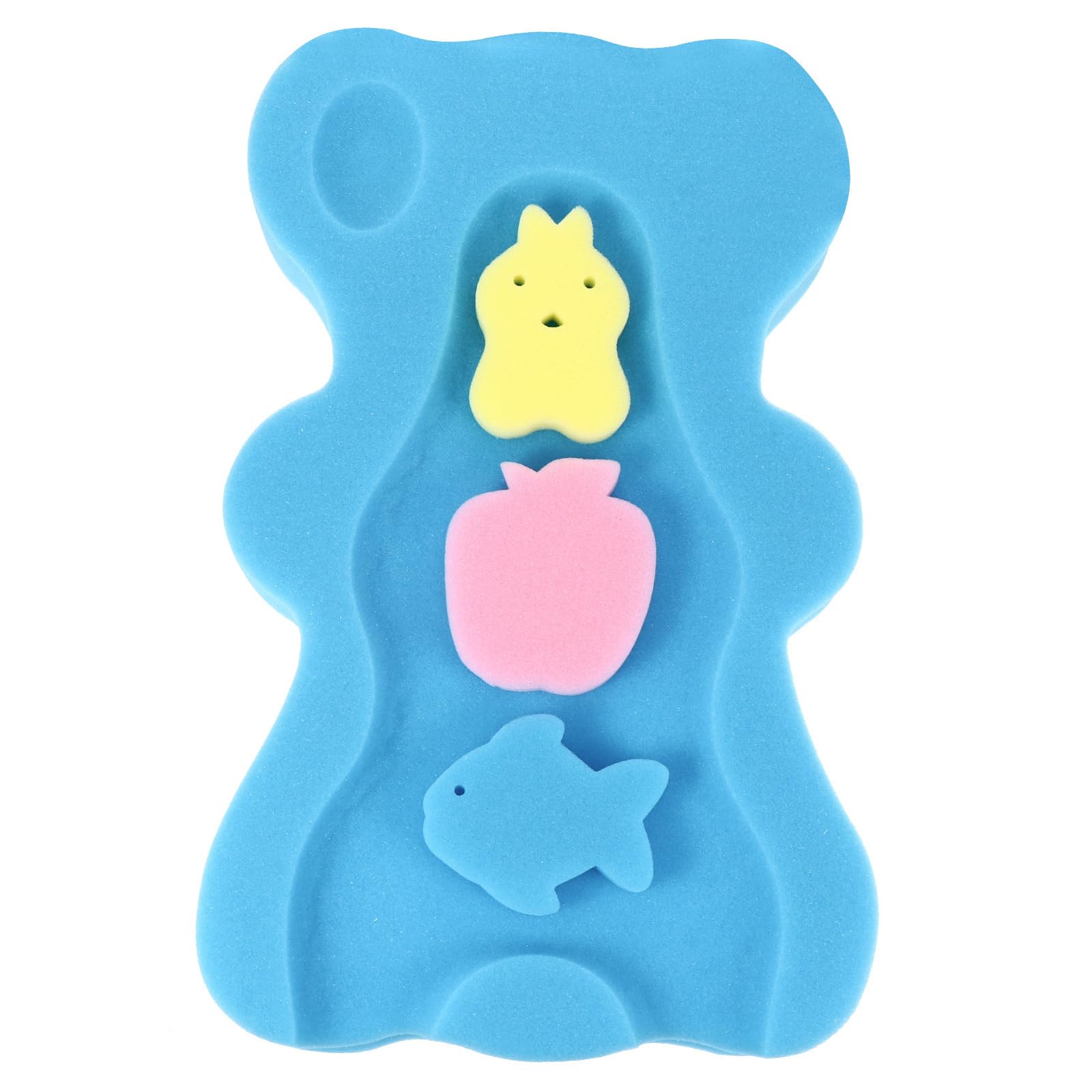 Vaguelly Babybadeschwamm Babybadekissen rutschfeste Badematte Mit Bärenform Gepolsterten Rändern Und Leichter Neigung Für Waschbecken Babybadewanne Und Badewanne 18.90X11.42X1.57In