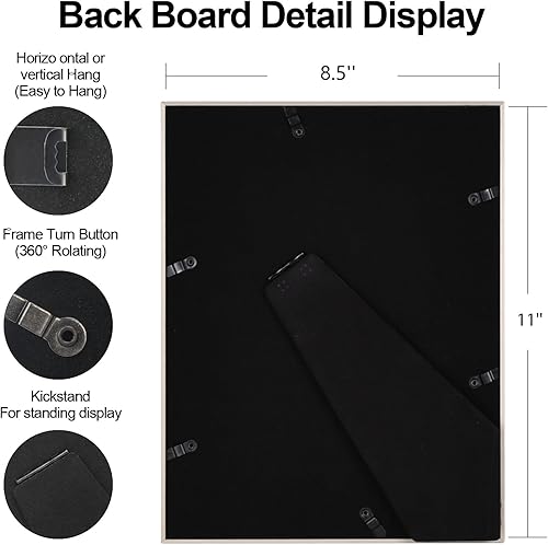 Vista 147 de Marco de fotos de 4 x 6 pulgadas, color dorado mate, moderno, simple, delgado, de aluminio, con vidrio real HD, pantalla para collage de mesa