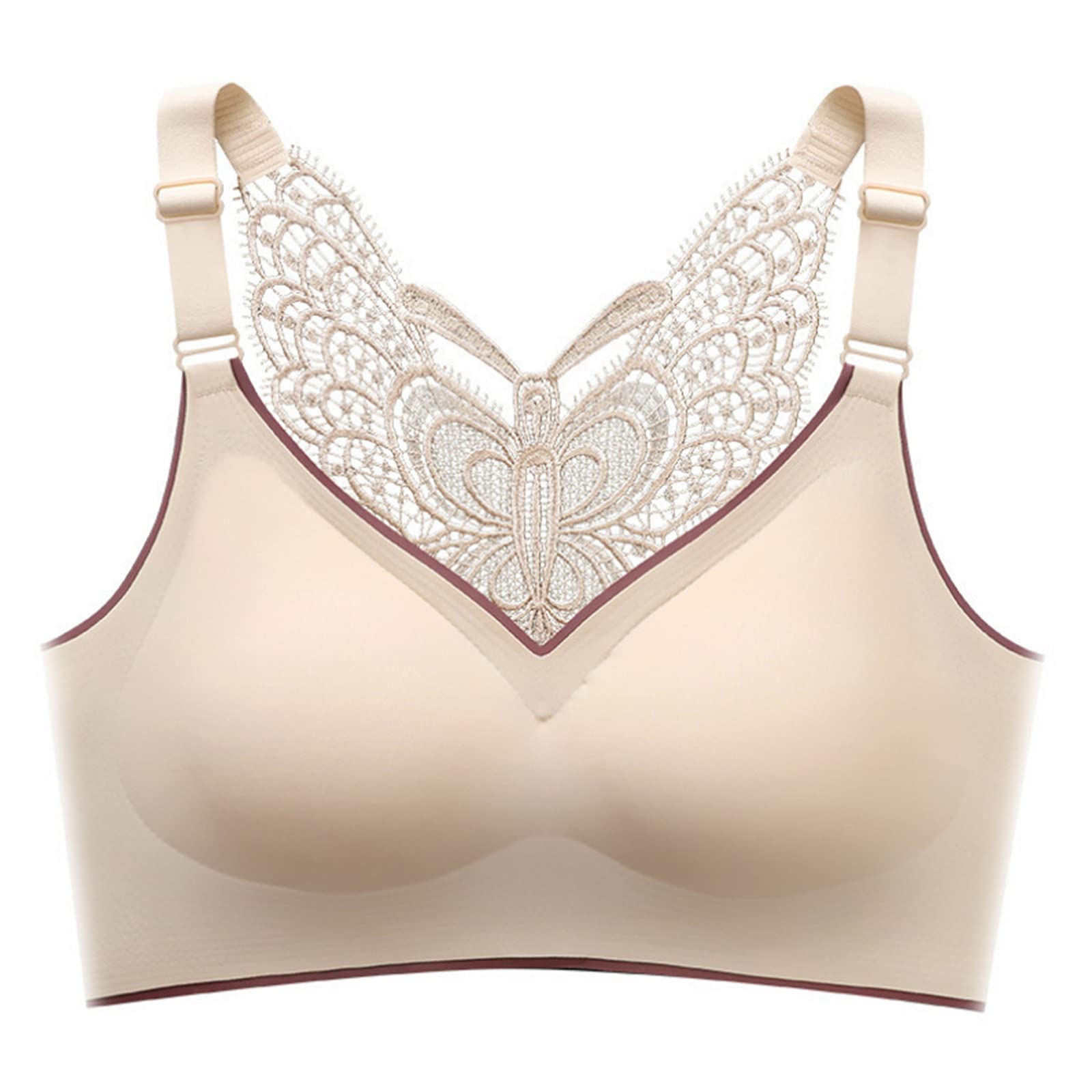 Bras for Women No Underwire High Support Full Coverage Bra Invisible Push Up Underwear Sexy Butterfly Back Lingerie