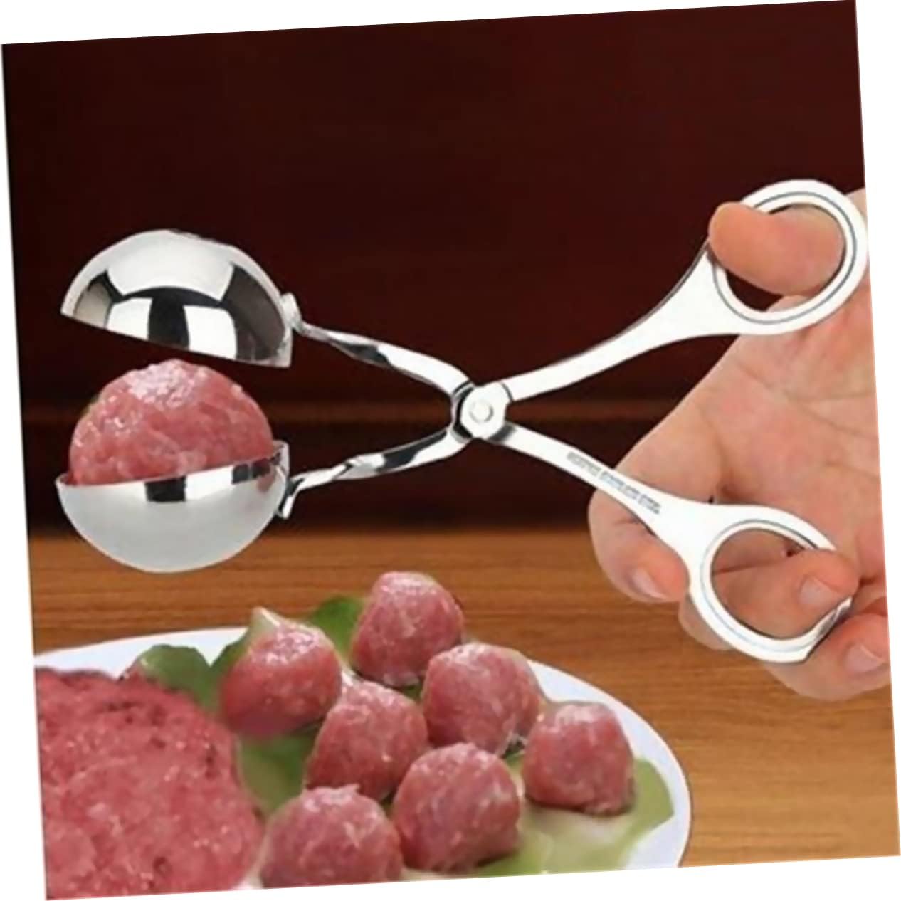 Mikinona 3pcs Practical Stainless Steel Meat Baller Scoop Tool for Effortless Meatball Making Kitchen for Meatball Drain Soup Easily Rounded Design