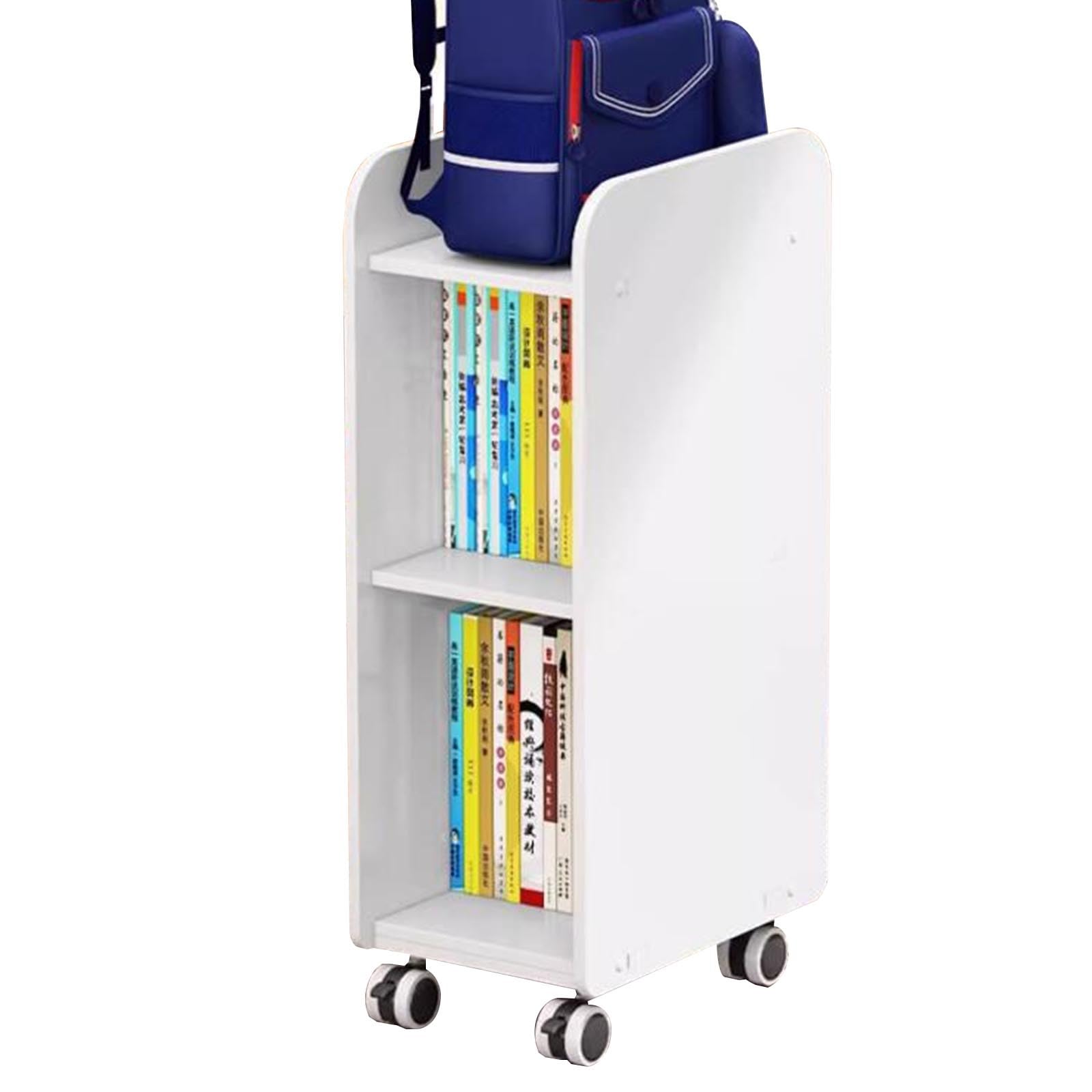 Mobilny regał na książki dla studentów, kompaktowy schowek pod biurkiem, prosty regał na książki do sypialni lub gabinetu (76 x 25 x 38 cm)