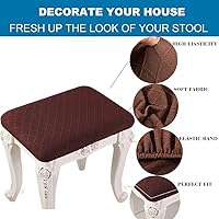 Vista 3 de ANWUCHEN - Fundas de taburete rectangulares, paquete de 4 fundas elásticas rectangulares para taburetes de bar, fundas elásticas de tela jacquard