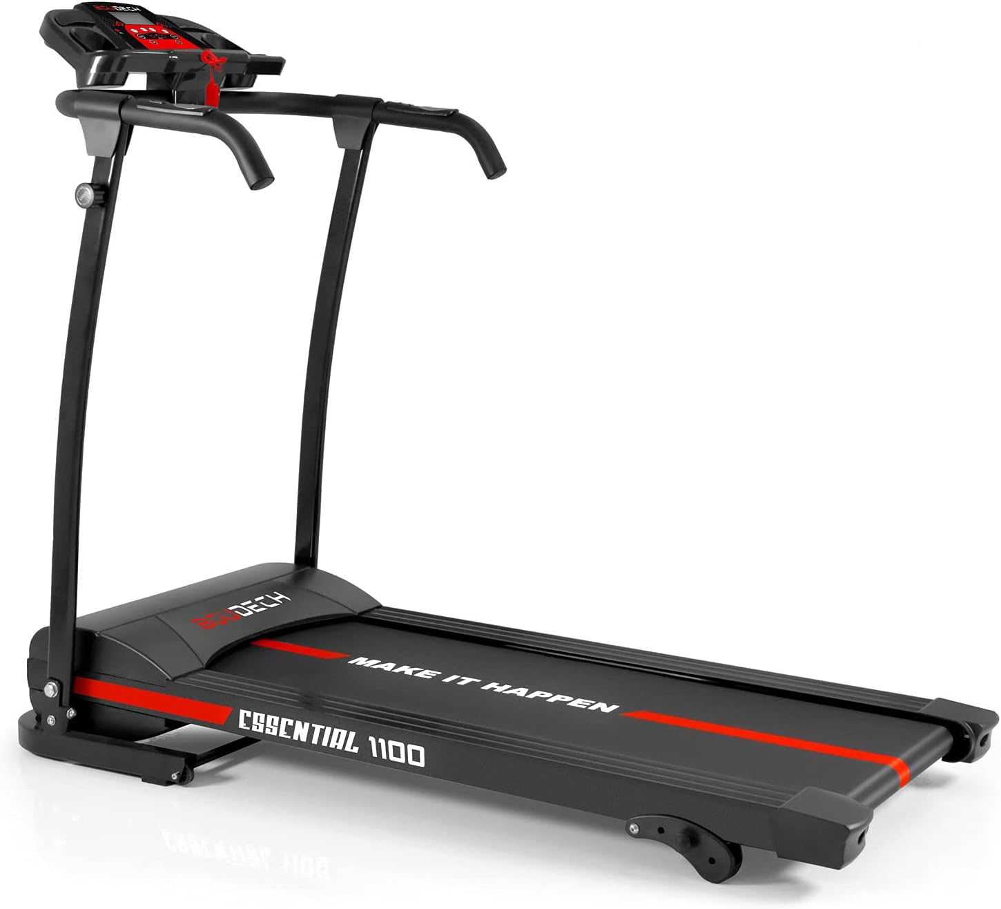 Folding Electric Treadmill 1100 W 1.5HP Walking Fitness with Heart Rate Monitor Black