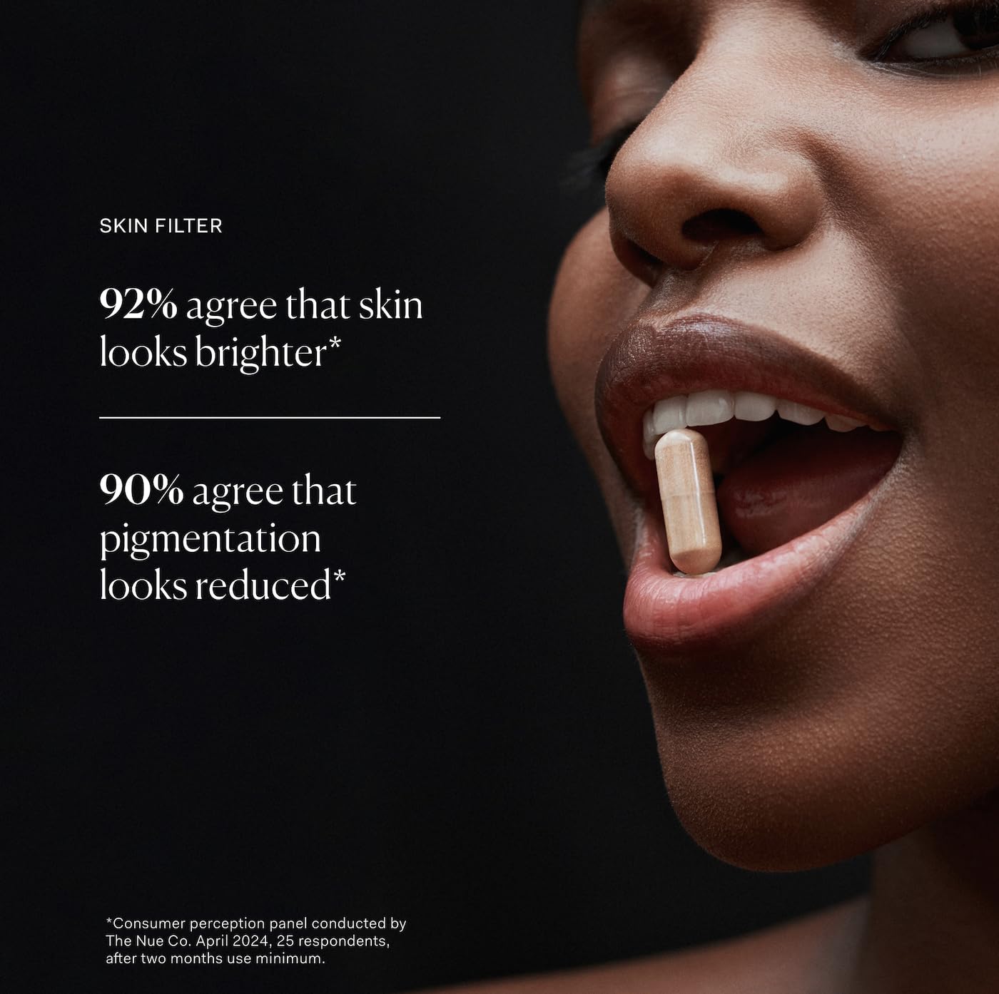 The Nue Co. Skin Filter Supplement, Skin Brightening & Smoothing, Calms Blemishes, Contains Beta Carotene, Vitamin C and Zinc, Vegan, Gluten Free, 30 Capsules