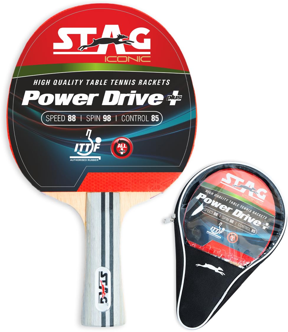 Stag Iconic Power Drive Plus Table Tennis Racquet Intermediate ITTF Approved Rubber (Multicolor)-image-17