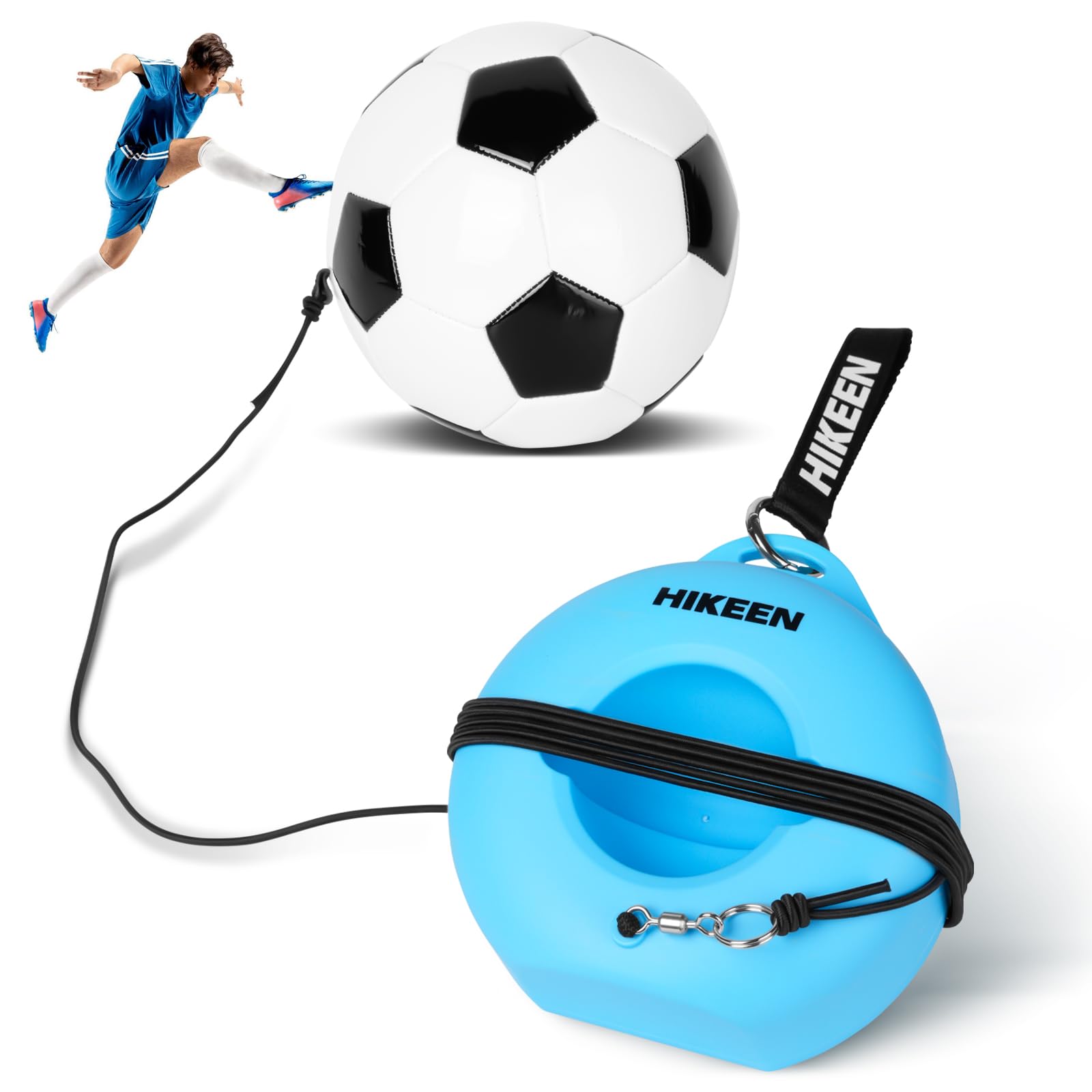 Hikeen Kit Entrenamiento Futbol con Balon Base Metalica para Exterior Interior Jovenes Adultos