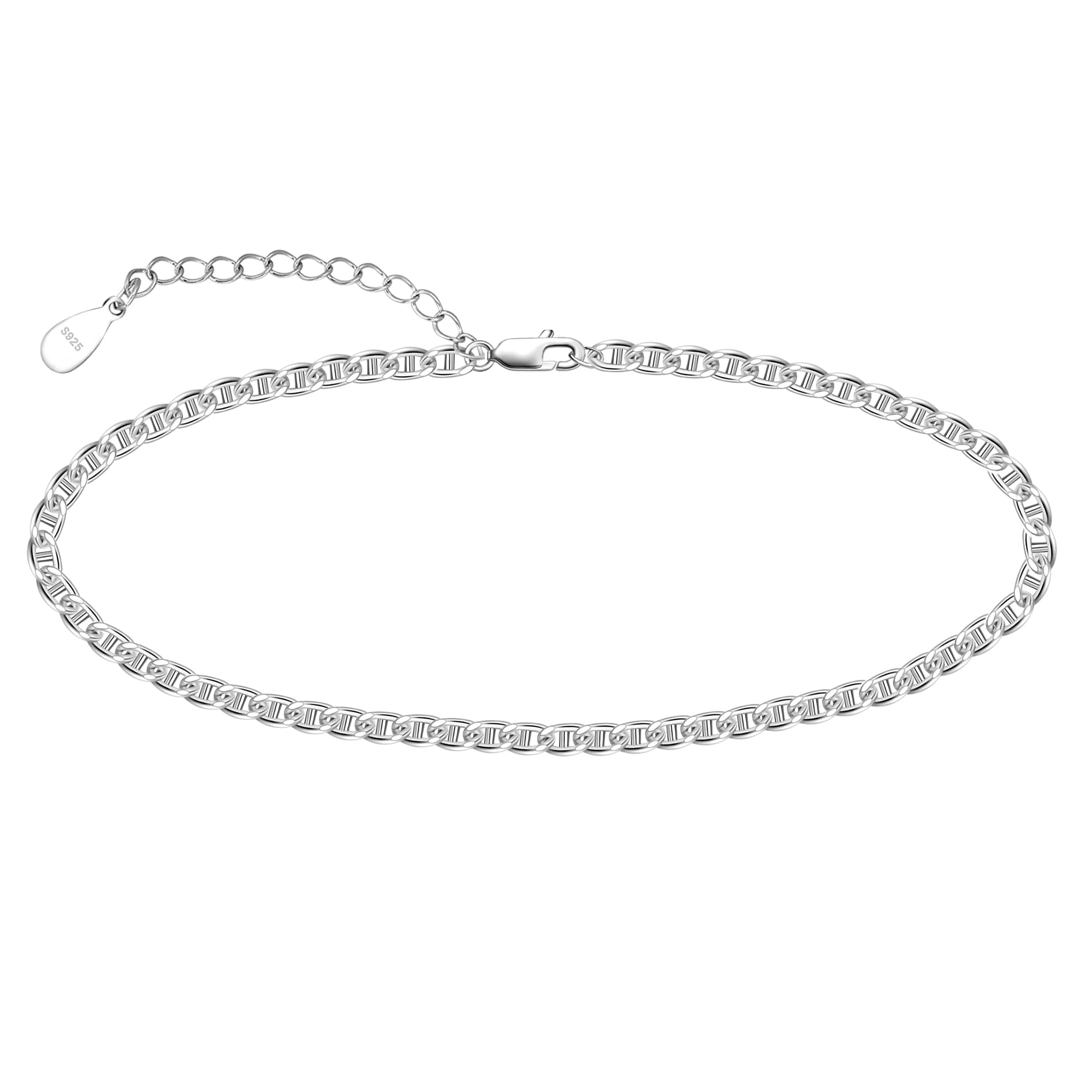 CHIC & ARTSY Damen Fußkettchen Armband 925 Sterling Silber Kette Strand Sandale Barfuß verstellbares Geschenkbox
