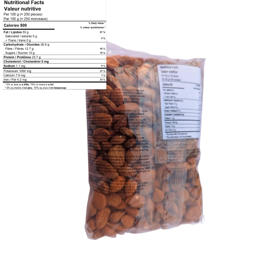 Granos de albaricoque/naturales/crudas/semillas de albaricoque amargo/vitamina B17/certificado/1 libra (16 onzas) 2 x 227 g