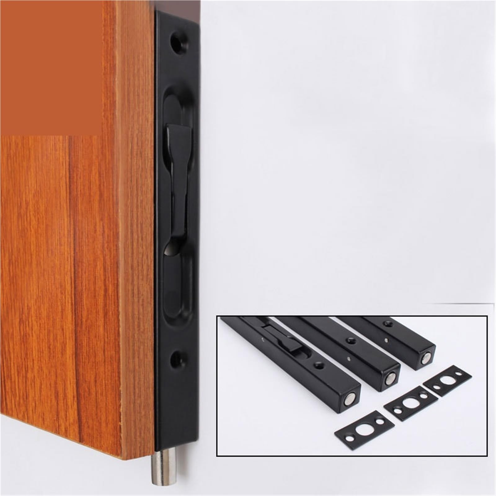 4 chiavistelli a scomparsa per porta in acciaio inox, chiavistello di sicurezza per porta a scomparsa, 10/15/20/25,4 cm, per bagno e bagno (argento, 25,4 cm)