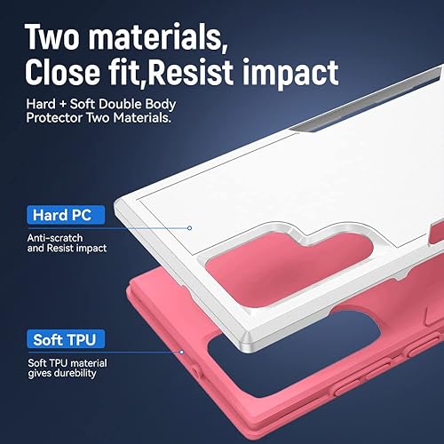 Miniatura 6 de Funda para Samsung Galaxy S22 Ultra (no para S22 y S22+), resistente a prueba de golpes, grado militar, doble capa, soporte de carga inalámbrica