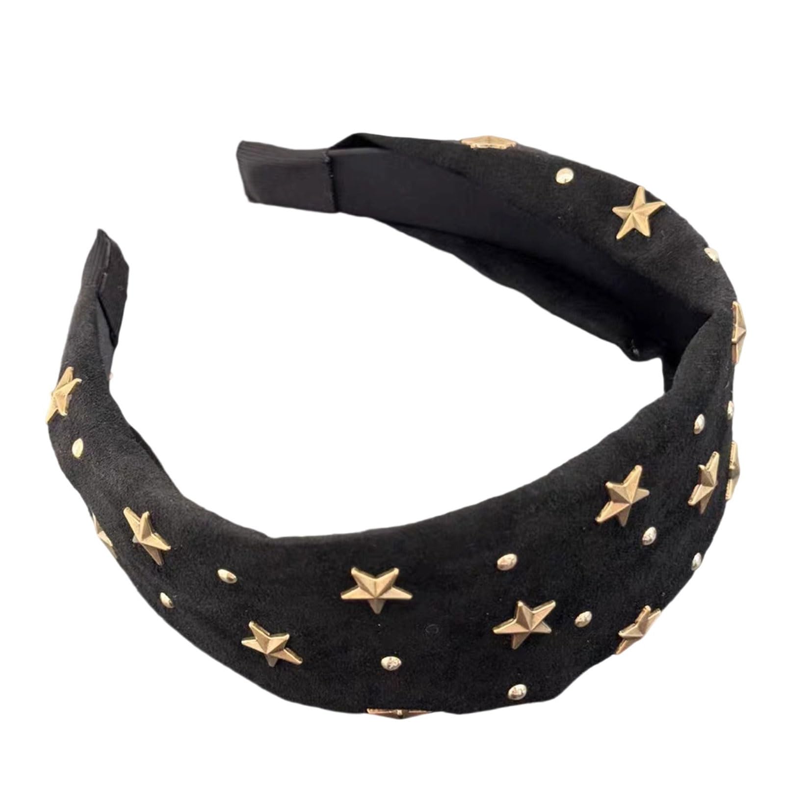 MICFENY Star Embellished Cloth Hairband Lightweight Comfortable Hair Hoop Unisex Fashion Headpiece Photo Props