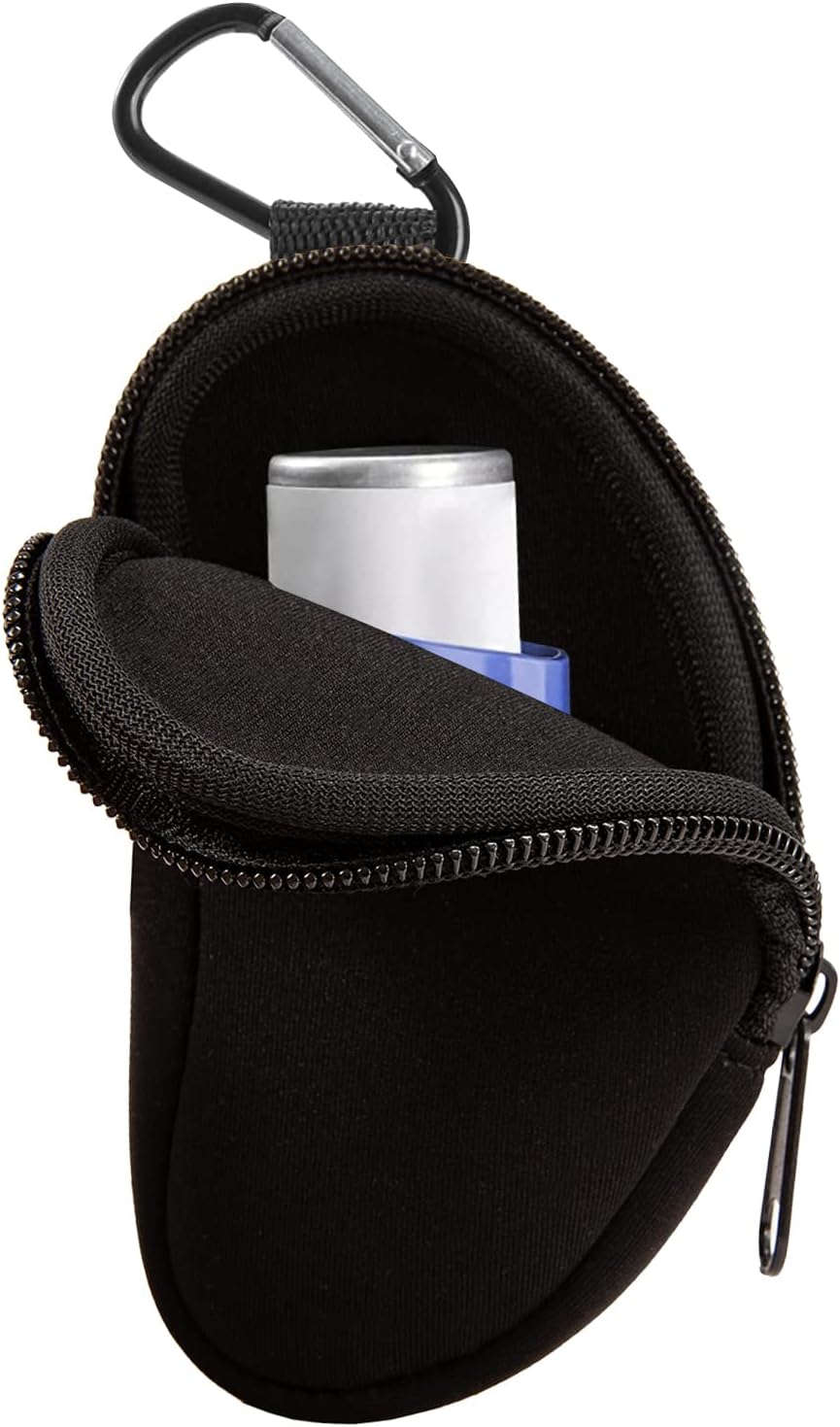 Asthma Inhaler Holder,Carring Inhaler Case with Crabiner,Portable Bag