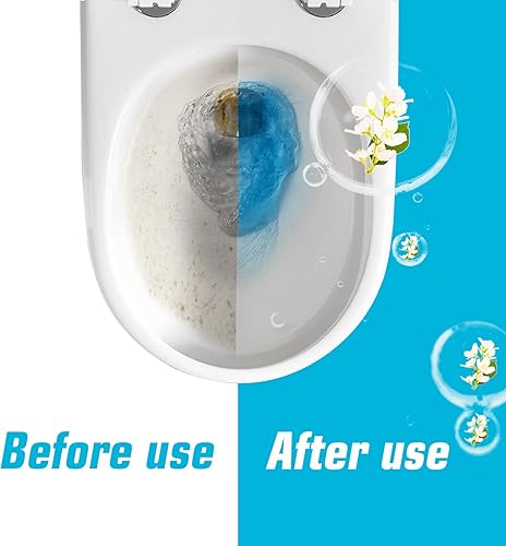 Miniatura 2 de MMIOFANT Tabletas limpiadoras de inodoro, pastillas limpiadoras automáticas de tanque de inodoro en botella, limpieza potente de larga duración,