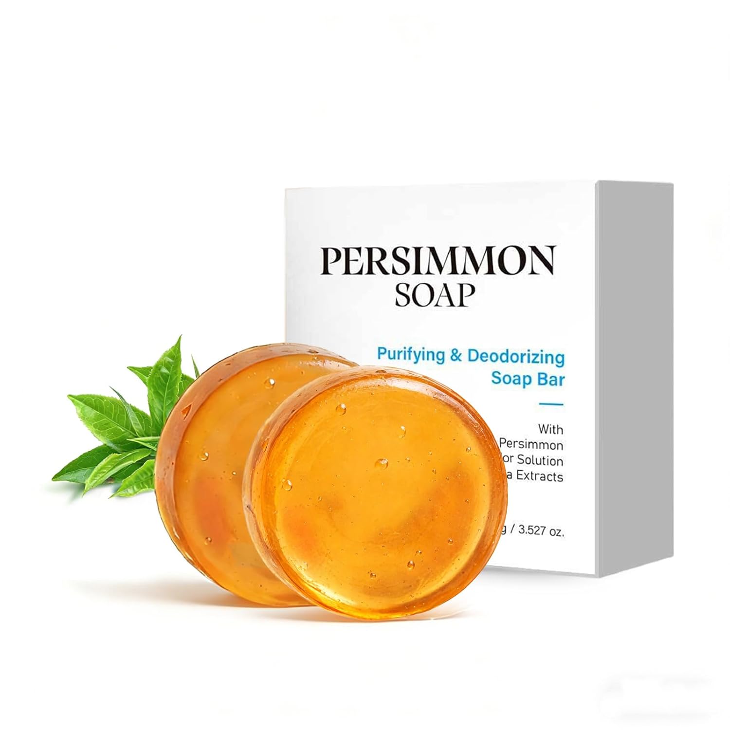Glumi Japanese Persimmon Soap for Old People Smell, Natural Deodorizing Soap for Underarms & Feet, Odor-Neutralizing Body Wash Bar for Women & Men, Gentle for All Skin Types (2)