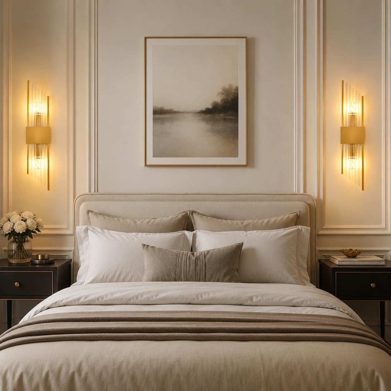 Lampada da parete di con cristallo,Applique moderna per soggiorno,camera da letto e corridoio,Elegante illuminazione da parete per interni,E14 Applique da parete geometrica (Oro, 60cm)