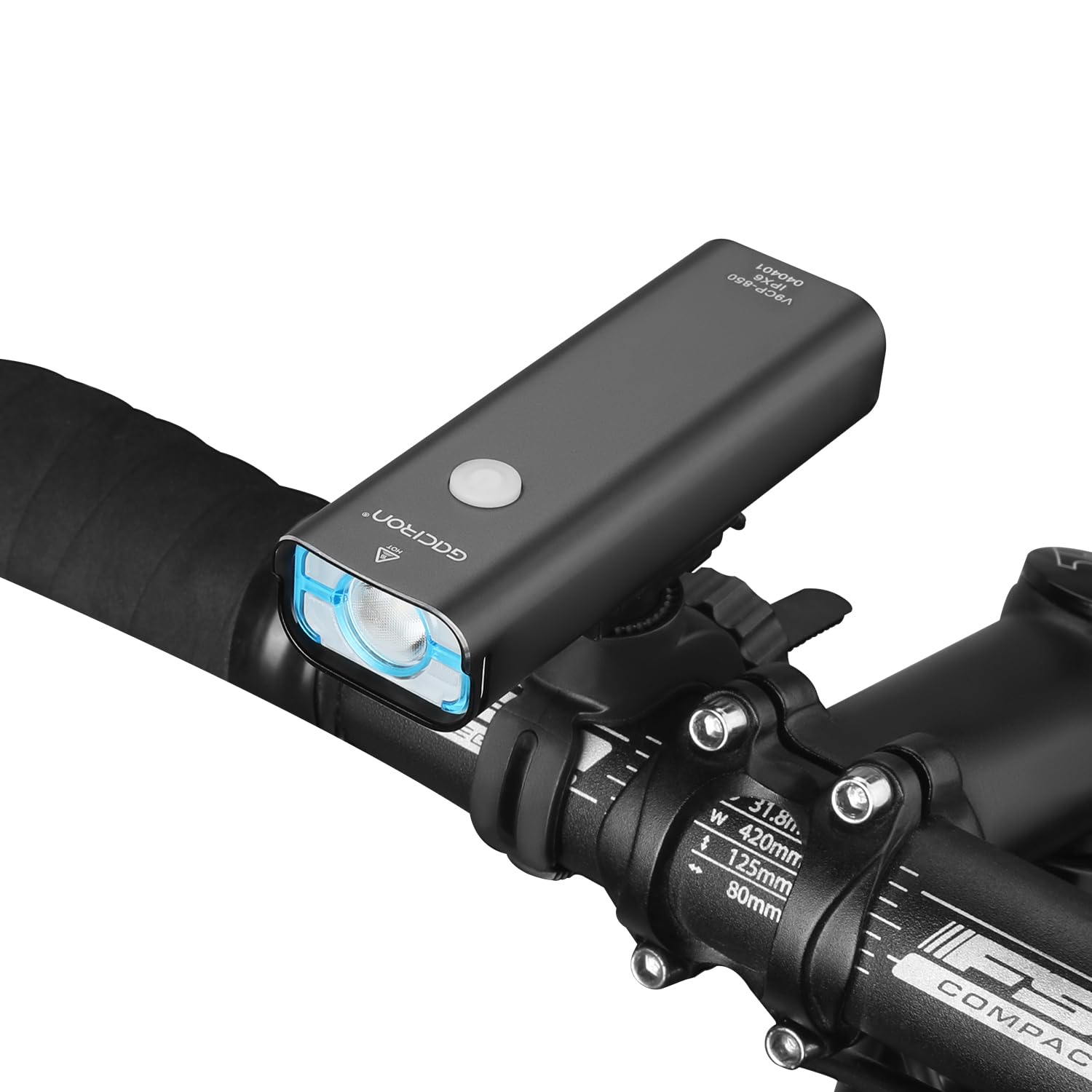 Gaciron Bike Light Set, V9CP-850, Wire Controlled Bicycle Headlight, Super Bright Bike Light Up to 850lm, USB-C Rechargeable, IPX6 Waterproof, Professional Bike Front Light for Road, Commuter Cycling