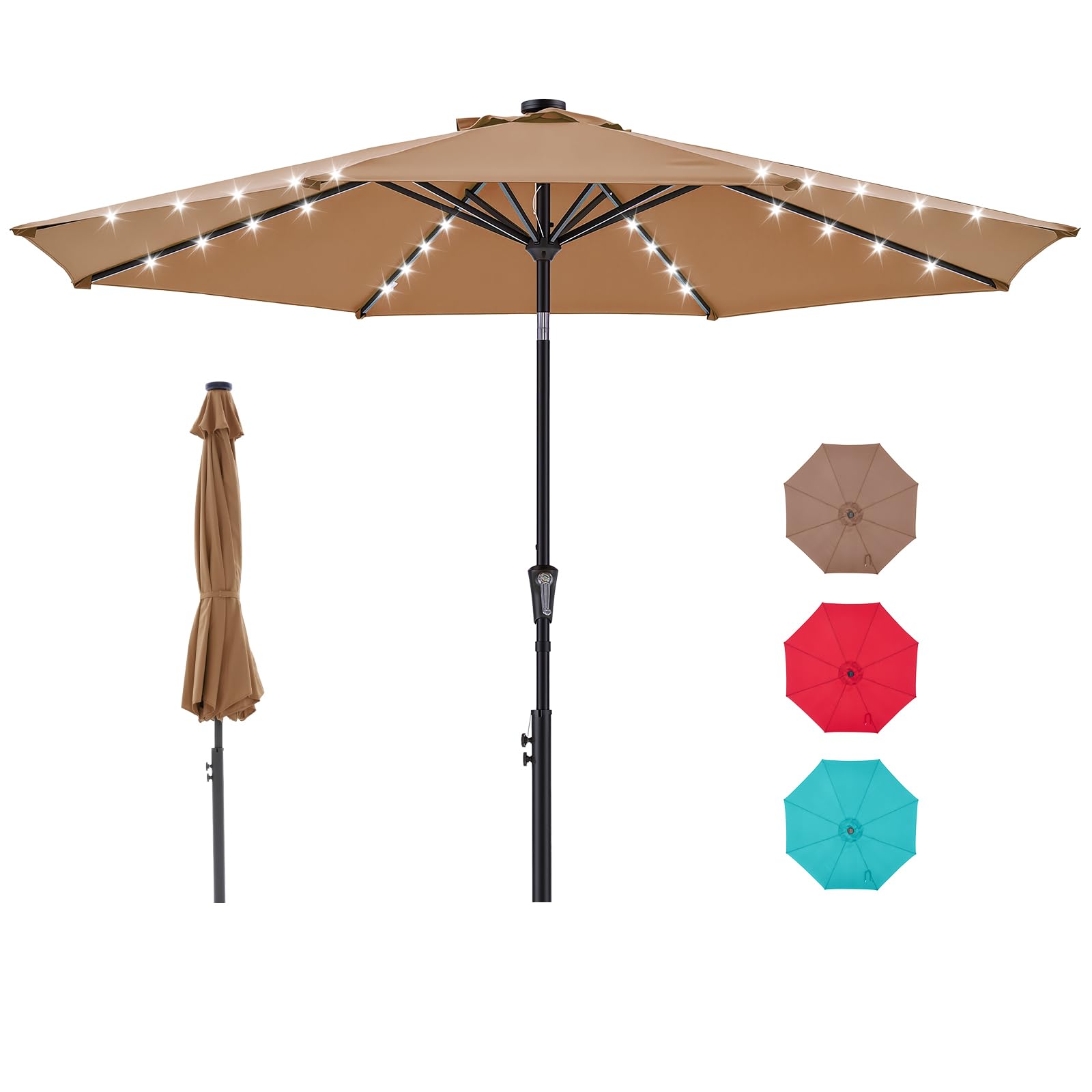 newbulig 10ft patio umbrella, offset cantilever outdoor patio table umbrella, uv protection, fade resistant fabric, easy tilt adjustment for pool, deck, garden, backyard, red