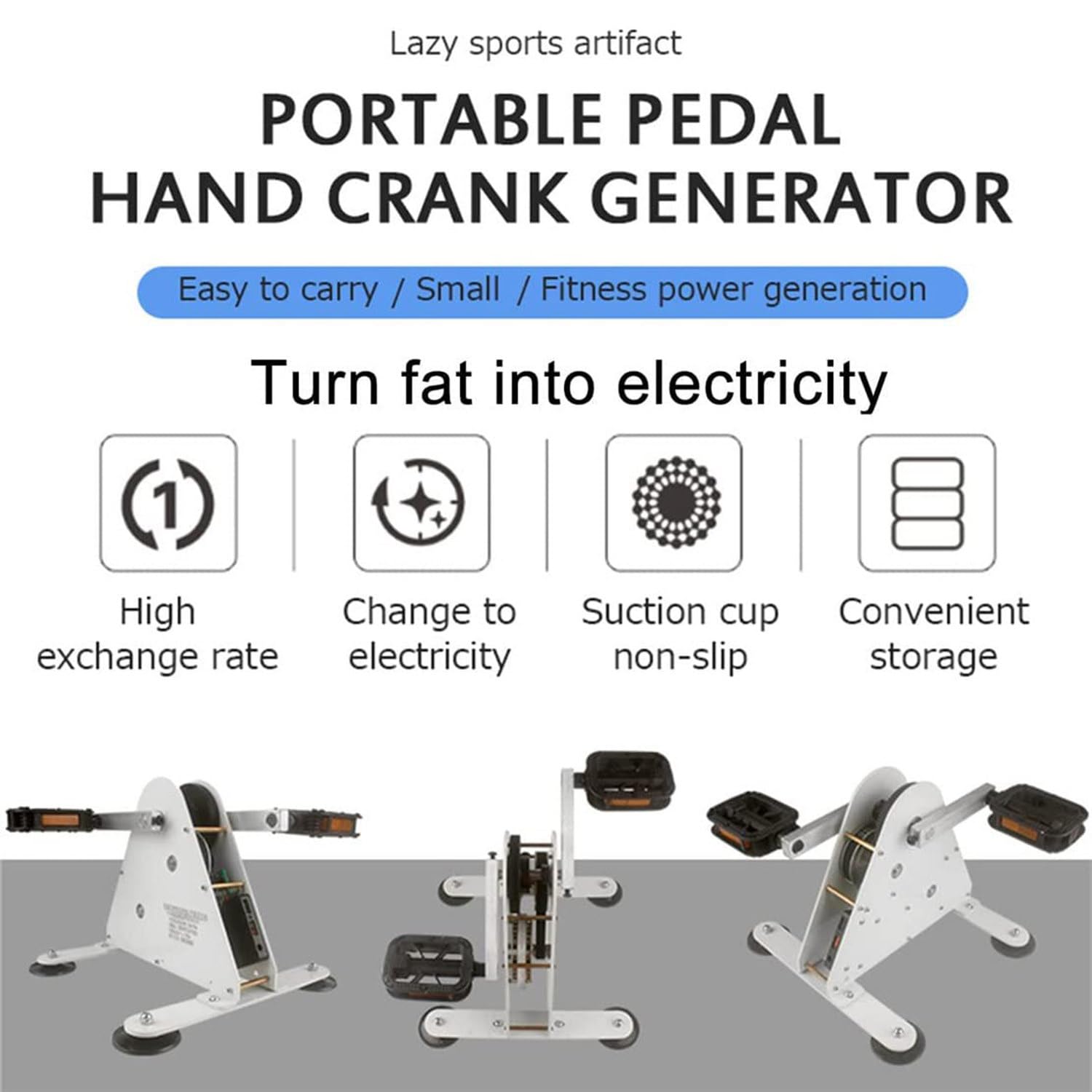 Generator pedałów z DC i podwójnym wyjściem USB do sprzętu fitness i zasilania awaryjnego