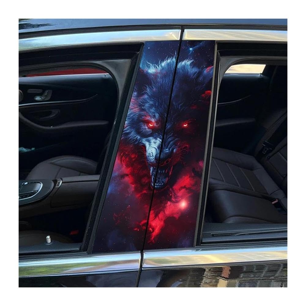 Body Parts 2pcs Animal Theme Car Vinyl Sticker Car Center B-Pillar Waterproof Sticker(D)