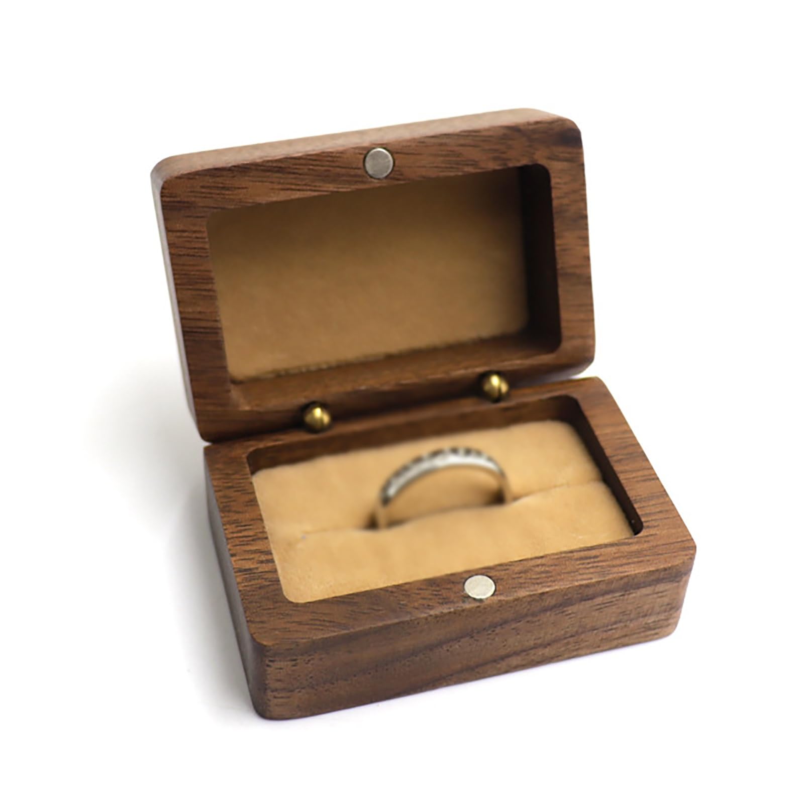 DUMRALBQE Wooden Ring Box Ring Wooden Box Portable Organiser Boxes for Storage and Placement(Champagne)