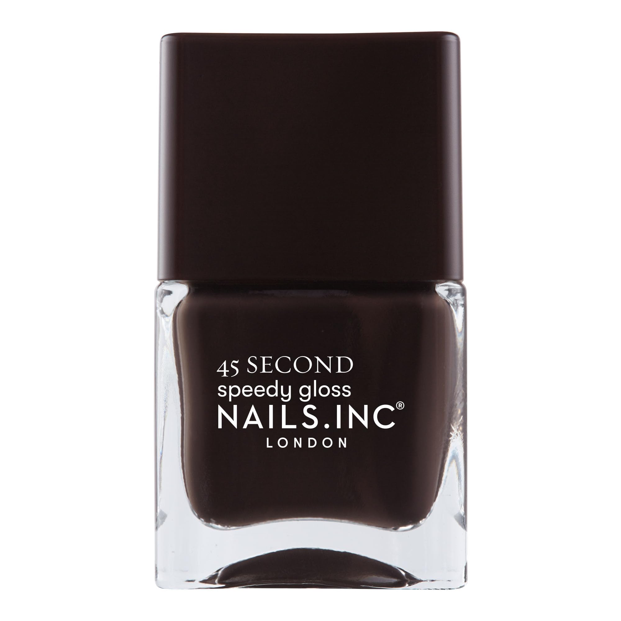 Nails Inc 45 Second Speedy Gloss, Chelsea, Dark Brown, Glossy, No Chip, Long Lasting, Quick Dry, Air Dry, Professional Manicures & Pedicures,