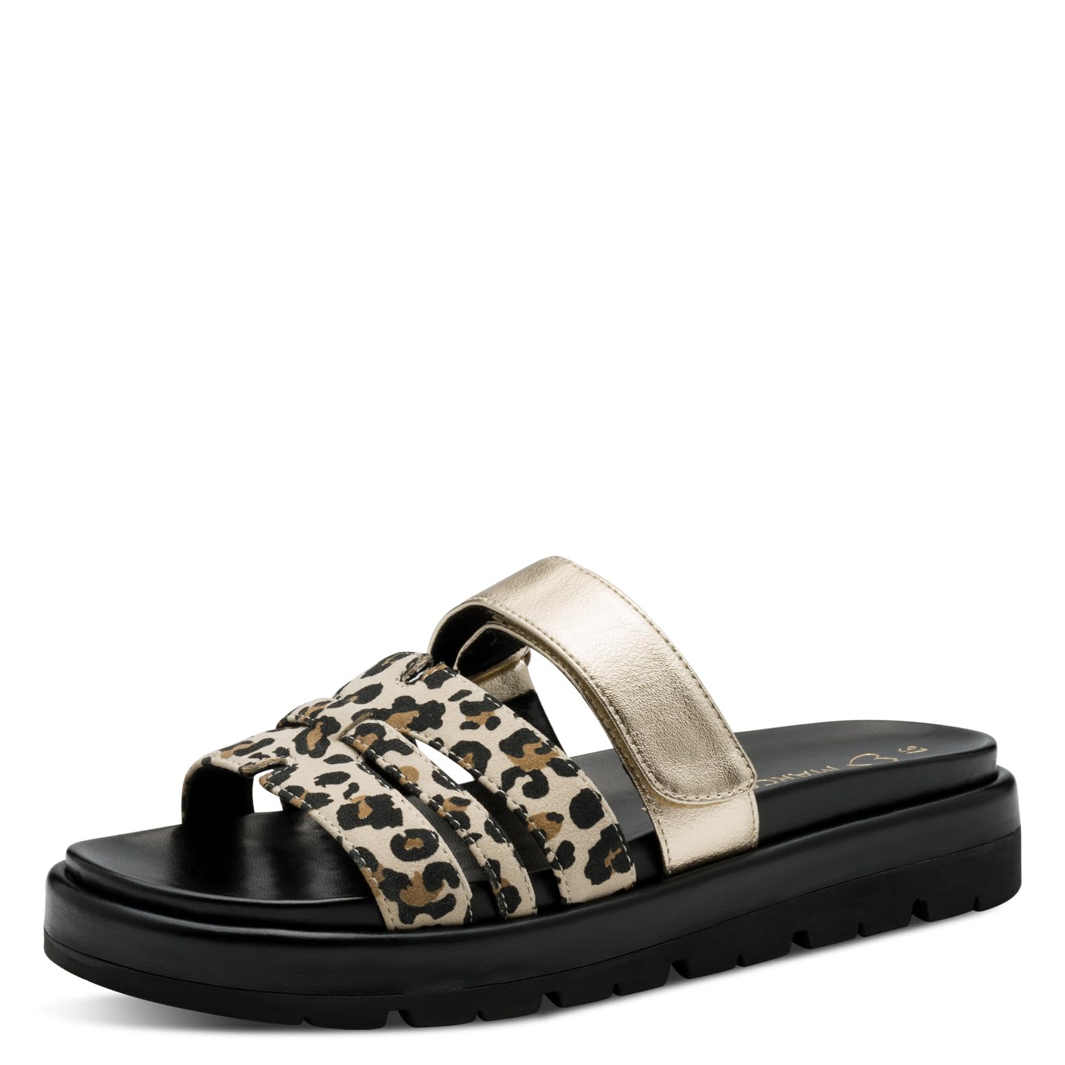 MARCO TOZZI Women Sandal soft Feel Me footbed soft lining Fashionable, beige (LEO DUNE COMB), 4.5 UK