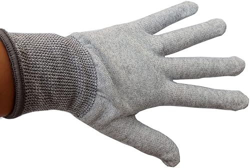 Miniatura 5 de 10 pares de guantes de trabajo de nailon gris, guantes de trabajo de vinilo antideslizantes para construcción (gris)