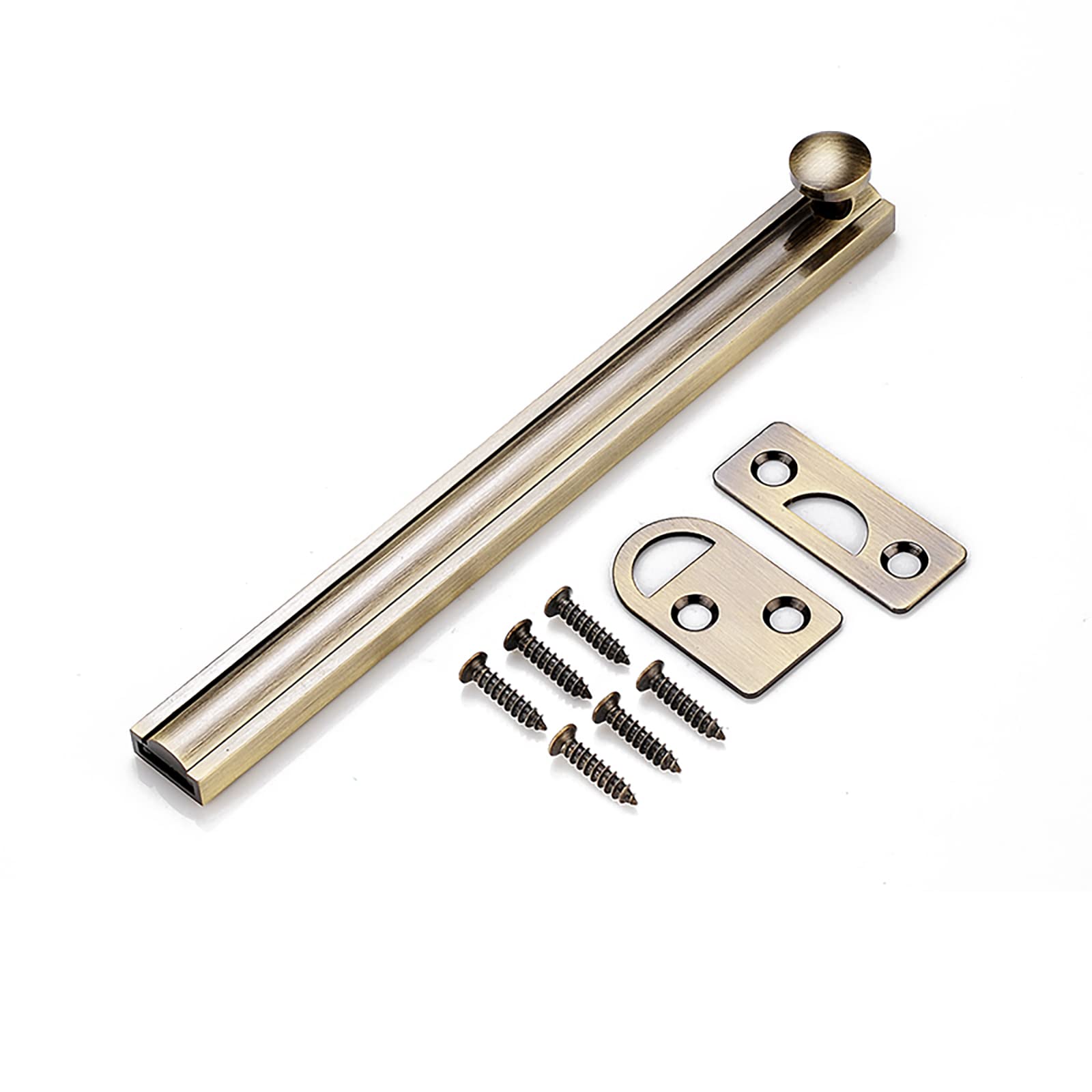 Cgjdfjhe Green Patina Door Lock， Slide Door Bolt Solid Copper Latch Buckle Invisible Bedroom Barn Lock Cupboards Workshop(,6In)